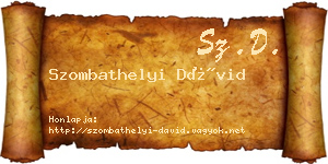 Szombathelyi Dávid névjegykártya