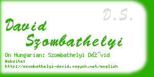 david szombathelyi business card